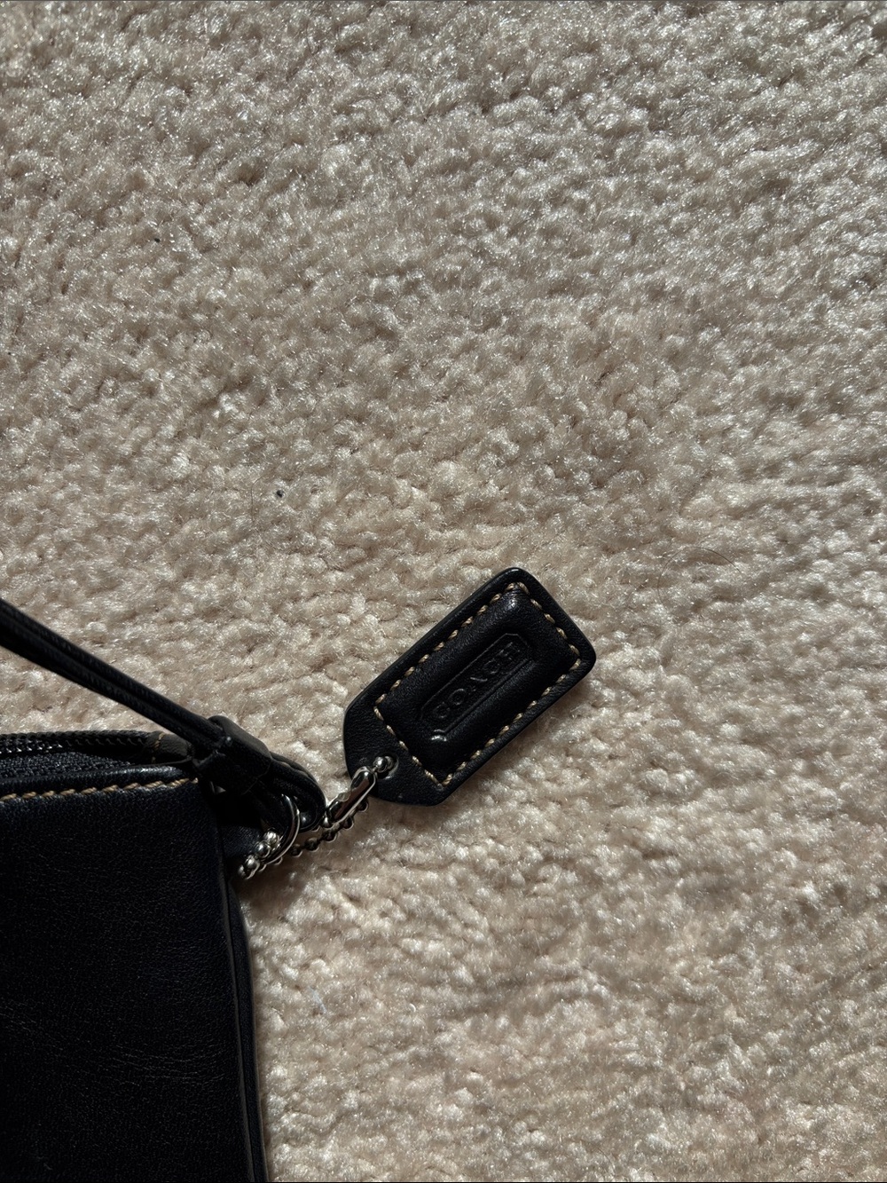 Coach Black Embossed Leather Wristlet - Picture 3 of 6